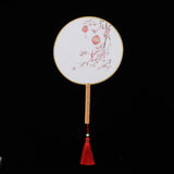 Maxbell 1 Set DIY Handmade Round Fan Chinese Style Wedding Bride Round Hand Fans A