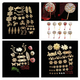 Maxbell 1 Set DIY Handmade Round Fan Chinese Style Wedding Bride Round Hand Fans A