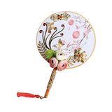 Maxbell 1 Set DIY Handmade Round Fan Chinese Style Wedding Bride Round Hand Fans A