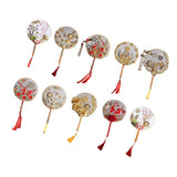 Maxbell 1 Set DIY Handmade Round Fan Chinese Style Wedding Bride Round Hand Fans A