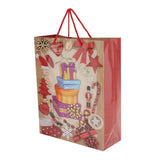 Max 4 Pieces Christmas Paper Hand Bags Cartoon Gifts Candy Box Paper Bags gift