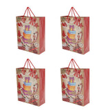 Max 4 Pieces Christmas Paper Hand Bags Cartoon Gifts Candy Box Paper Bags gift