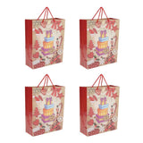 Max 4 Pieces Christmas Paper Hand Bags Cartoon Gifts Candy Box Paper Bags gift