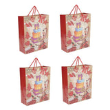 Max 4 Pieces Christmas Paper Hand Bags Cartoon Gifts Candy Box Paper Bags gift