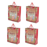 Max 4 Pieces Christmas Paper Hand Bags Cartoon Gifts Candy Box Paper Bags socks