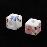 Max 20Pcs/Bag Ceramic Charm Beads Crafts Loose Beads Jewelry Findings Square 01