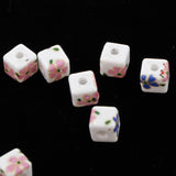 Max 20Pcs/Bag Ceramic Charm Beads Crafts Loose Beads Jewelry Findings Square 01