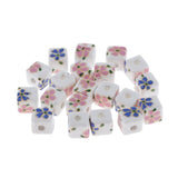 Max 20Pcs/Bag Ceramic Charm Beads Crafts Loose Beads Jewelry Findings Square 01