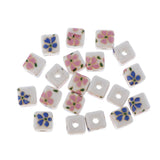 Max 20Pcs/Bag Ceramic Charm Beads Crafts Loose Beads Jewelry Findings Square 01