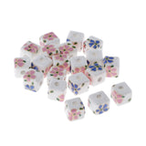 Max 20Pcs/Bag Ceramic Charm Beads Crafts Loose Beads Jewelry Findings Square 01