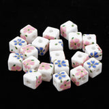 Max 20Pcs/Bag Ceramic Charm Beads Crafts Loose Beads Jewelry Findings Square 01