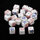 Max 20Pcs/Bag Ceramic Charm Beads Crafts Loose Beads Jewelry Findings Square 01