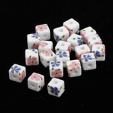 Max 20Pcs/Bag Ceramic Charm Beads Crafts Loose Beads Jewelry Findings Square 01