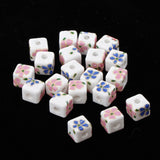 Max 20Pcs/Bag Ceramic Charm Beads Crafts Loose Beads Jewelry Findings Square 01