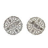 Maxbell 12Pcs Hollowed-out Flower Brooch Pin Lady Breastpin Retro Lapel Silvery