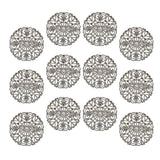 Maxbell 12Pcs Hollowed-out Flower Brooch Pin Lady Breastpin Retro Lapel Silvery