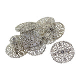 Maxbell 12Pcs Hollowed-out Flower Brooch Pin Lady Breastpin Retro Lapel Silvery