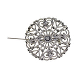 Maxbell 12Pcs Hollowed-out Flower Brooch Pin Lady Breastpin Retro Lapel Silvery