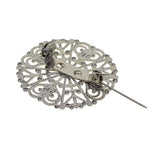 Maxbell 12Pcs Hollowed-out Flower Brooch Pin Lady Breastpin Retro Lapel Silvery