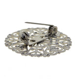 Maxbell 12Pcs Hollowed-out Flower Brooch Pin Lady Breastpin Retro Lapel Silvery