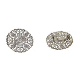 Maxbell 12Pcs Hollowed-out Flower Brooch Pin Lady Breastpin Retro Lapel Silvery