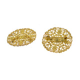 Maxbell 12Pcs Hollowed-out Flower Brooch Pin Lady Breastpin Retro Lapel Golden