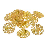 Maxbell 12Pcs Hollowed-out Flower Brooch Pin Lady Breastpin Retro Lapel Golden