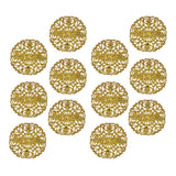 Maxbell 12Pcs Hollowed-out Flower Brooch Pin Lady Breastpin Retro Lapel Golden