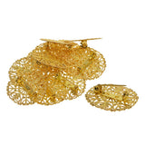 Maxbell 12Pcs Hollowed-out Flower Brooch Pin Lady Breastpin Retro Lapel Golden