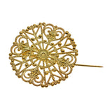 Maxbell 12Pcs Hollowed-out Flower Brooch Pin Lady Breastpin Retro Lapel Golden