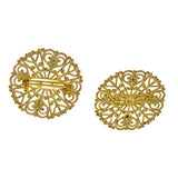 Maxbell 12Pcs Hollowed-out Flower Brooch Pin Lady Breastpin Retro Lapel Golden