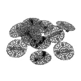 Maxbell 12Pcs Hollowed-out Flower Brooch Pin Lady Breastpin Retro Lapel Black