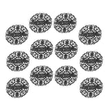 Maxbell 12Pcs Hollowed-out Flower Brooch Pin Lady Breastpin Retro Lapel Black