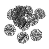 Maxbell 12Pcs Hollowed-out Flower Brooch Pin Lady Breastpin Retro Lapel Black