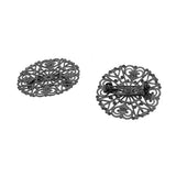 Maxbell 12Pcs Hollowed-out Flower Brooch Pin Lady Breastpin Retro Lapel Black