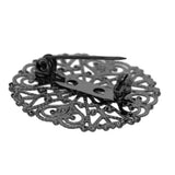 Maxbell 12Pcs Hollowed-out Flower Brooch Pin Lady Breastpin Retro Lapel Black