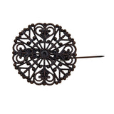 Maxbell 12Pcs Hollowed-out Flower Brooch Pin Lady Breastpin Retro Lapel Red Bronze