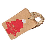 Maxbell 100PCS/Set Kraft Paper Christmas Crafts Gift Tags Price Tag Hanging Deco 2