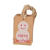 Maxbell 100PCS/Set Kraft Paper Christmas Crafts Gift Tags Price Tag Hanging Deco 3