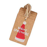 Maxbell 100PCS/Set Kraft Paper Christmas Crafts Gift Tags Price Tag Hanging Deco 4