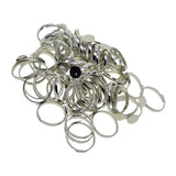 Max 100pcs Adjustable Brass 8mm Blank Round bezel Base Ring DIY Finding silver