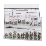 Maxbell 500pcs Tiny Screws Nuts + Screwdriver Watch Electronics Eyeglasses Screws