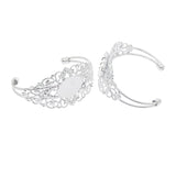 Maxbell 2 Pcs Filigree Flower Adjustable Bangle Blank Bezel Base Settings Bracelet