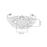 Maxbell 2 Pcs Filigree Flower Adjustable Bangle Blank Bezel Base Settings Bracelet