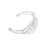 Maxbell 2 Pcs Filigree Flower Adjustable Bangle Blank Bezel Base Settings Bracelet