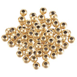 Maxbell 100pcs 304 Stainless Steel Round Spacer Beads Charms DIY Jewelry Making Gold