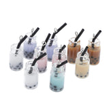 Max 20Pcs Resin Pearl Milk Tea Bottle Charms Pendant DIY Craft Jewelry Making