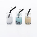 Max 20Pcs Resin Pearl Milk Tea Bottle Charms Pendant DIY Craft Jewelry Making