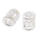 Max 2Pcs 925 Sterling Silver Hollow Barrel Beads Loose Spacer Beads 5x6mm