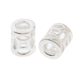 Max 2Pcs 925 Sterling Silver Hollow Barrel Beads Loose Spacer Beads 5x6mm